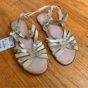 Zara Metallic Gold Kids Sandals